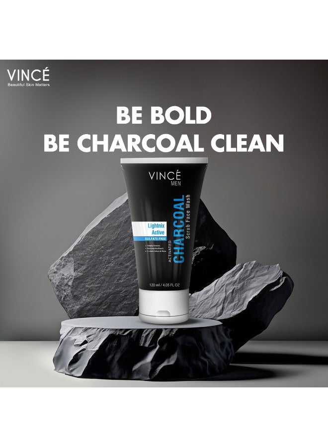 VINCE Charcoal Face Wash - Pack of 2 – Deep Cleanses, Exfoliates Dead Skin, Removes Blackheads, Dirt, Oil & Impurities – Brightens & Clarifies for a Clear, Glowing Complexion – 120ml Each - Image 2